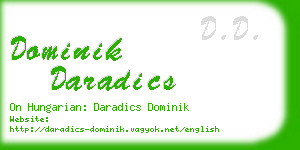 dominik daradics business card
